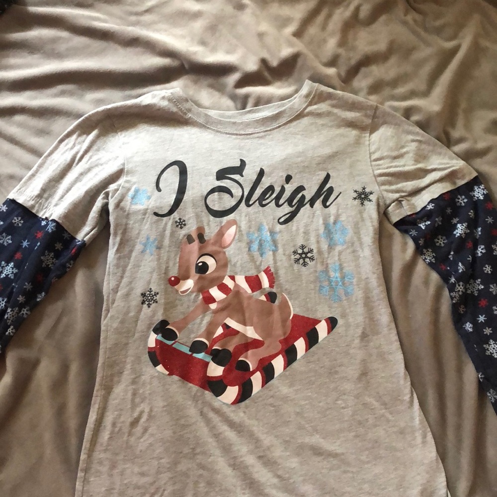 Rudolph the Red-Noised Reindeer Kids Glitter Shirt